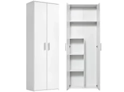 mokebo Besenschrank in Weiß Der Lange Haushaltsschrank Putzschrank oder Mehrzweckschrank