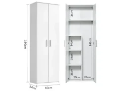 mokebo Besenschrank in Weiß Der Lange Haushaltsschrank Putzschrank oder Mehrzweckschrank