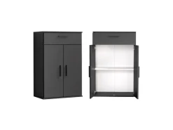 mokebo Midischrank in Anthrazit Der Praktische Mehrzweckschrank oder Aufbewahrungsschrank