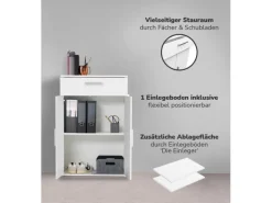 mokebo Midischrank in Weiß Der Praktische Mehrzweckschrank oder Aufbewahrungsschrank