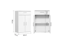 mokebo Midischrank in Weiß Der Praktische Mehrzweckschrank oder Aufbewahrungsschrank