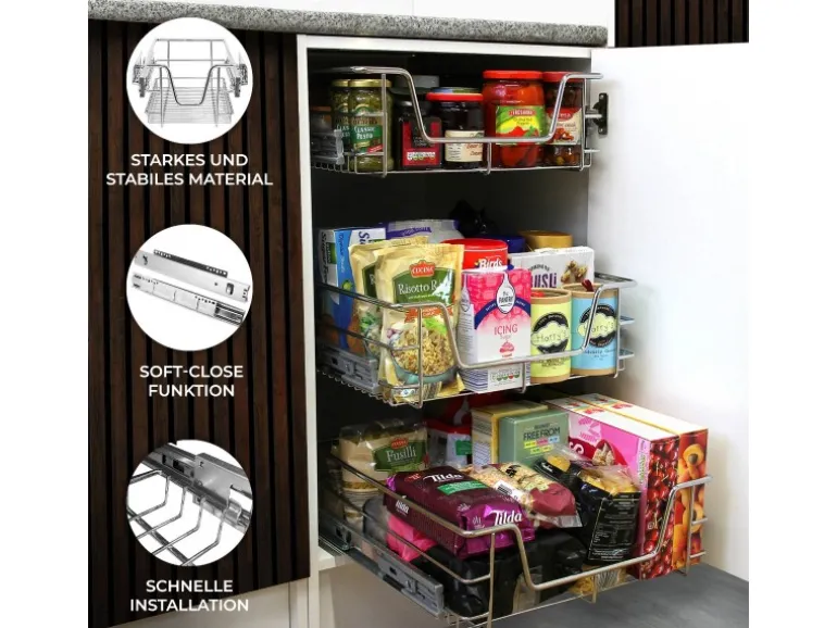 Monstershop 6 x Ausziehbare Küchenschublade Für 50cm Breite Schränke