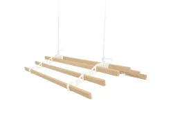 Monstershop 1.2m Elfenbeinfarbener 6-Latten-Wäscheständer mit Deckenrollen