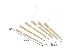 Monstershop 0.9m Weißfarbener 6-Latten-Wäscheständer mit Deckenrollen