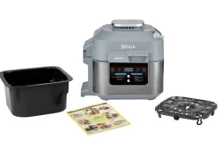 Ninja Cooking System und Heißluftfritteuse ON400DE Speedi Rapid Hellgrau