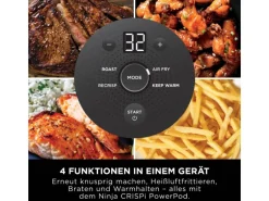 Ninja Glas-Heißluftfritteuse FN101EUST CRISPi 4-in-1