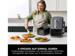 Ninja Heißluftfritteuse Double Stack XL SL400EU m. 2 Ebenen 9,5 l Grau