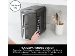Ninja Heißluftfritteuse Double Stack XL SL400EU m. 2 Ebenen 9,5 l Grau