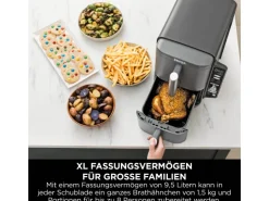Ninja Heißluftfritteuse Double Stack XL SL400EU m. 2 Ebenen 9,5 l Grau