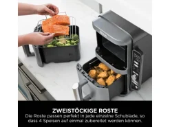 Ninja Heißluftfritteuse Double Stack XL SL400EU m. 2 Ebenen 9,5 l Grau