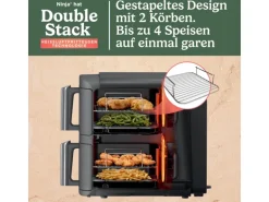 Ninja Heißluftfritteuse Double Stack XL SL400EU m. 2 Ebenen 9,5 l Grau