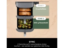 Ninja Heißluftfritteuse Double Stack XL SL400EU m. 2 Ebenen 9,5 l Grau