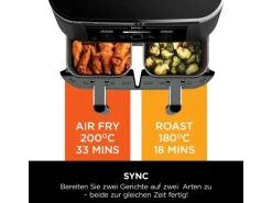 Ninja Heißluftfritteuse Foodi Max AF400EU Dual Zone Schwarz