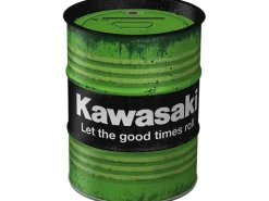 Nostalgic-Art Spardose Ölfass Kawasaki - Let the good times roll Ø 9,3 x 11,7 cm