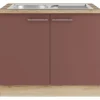 OPTIFIT Bari407 Küchen-Spülenunterschrank 100 cm Rostrot