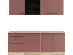 OPTIFIT Bari407 Küchenzeile 210 cm ohne E-Geräte Rostrot