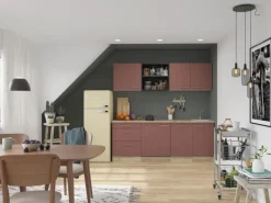 OPTIFIT Bari407 Küchenzeile 210 cm ohne E-Geräte Rostrot