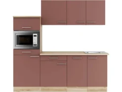 OPTIFIT Bari407 Küchenzeile 210 cm Rostrot