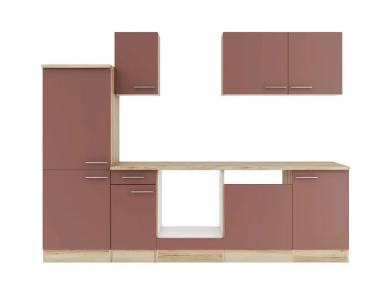OPTIFIT Bari407 Küchenzeile 270 cm ohne E-Geräte Rostrot