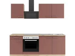 OPTIFIT Bari407 Küchenzeile 210 cm Rostrot