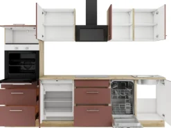 OPTIFIT Bari407 Küchenzeile 270 cm Rostrot