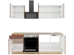 OPTIFIT Bari407 Küchenzeile 210 cm ohne E-Geräte Rostrot