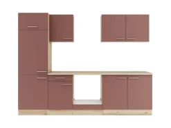 OPTIFIT Bari407 Küchenzeile 270 cm ohne E-Geräte Rostrot