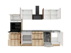 OPTIFIT Bari407/Livorno290 Küchenzeile 270 cm Rostrot / Wildeiche Nachbildung