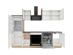 OPTIFIT Bari407/Livorno290 Küchenzeile 270 cm Rostrot / Wildeiche Nachbildung