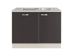 OPTIFIT Faro220 Küchen-Spülenschrank-Set Anthrazit