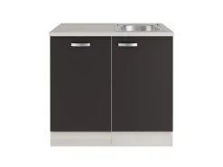 OPTIFIT Faro220 Küchen-Spülenschrank-Set Anthrazit