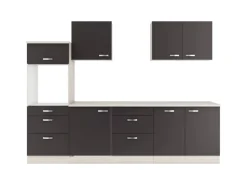 OPTIFIT Faro220 Küchenzeile 270 cm ohne E-Geräte Anthrazit