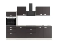 OPTIFIT Faro220 Küchenzeile 270 cm Anthrazit