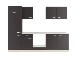 OPTIFIT Faro220 Küchenzeile 270 cm ohne E-Geräte Anthrazit