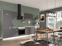 OPTIFIT Faro220 Küchenzeile 270 cm ohne E-Geräte Anthrazit