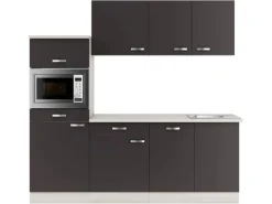 OPTIFIT Faro220 Küchenzeile 210 cm Anthrazit