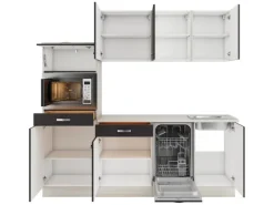 OPTIFIT Faro220 Küchenzeile 210 cm Anthrazit