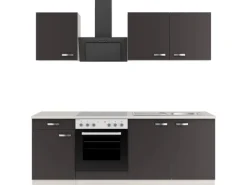 OPTIFIT Faro220 Küchenzeile 210 cm ohne E-Geräte Anthrazit