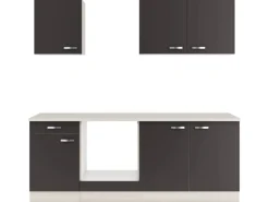 OPTIFIT Faro220 Küchenzeile 210 cm ohne E-Geräte Anthrazit