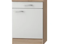 Optifit Küchen-Unterschrank Dakar286 60 cm x 84,8 cm x 60 cm Weiß-Eiche