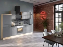 Optifit Küchenzeile Optikoncept Jonte 270 cm Anthrazit-Wildeiche Nachb.