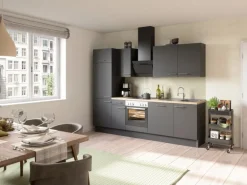 Optifit Küchenzeile Optikoncept Ingvar 270 cm Anthrazit