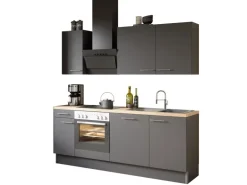Optifit Küchenzeile Optikoncept Ingvar 210 cm Anthrazit