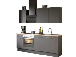 Optifit Küchenzeile Optikoncept Ingvar ohne E-Geräte 210 cm Anthrazit