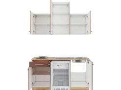 OPTIFIT Livorno290/Bari407 Miniküche 150 cm Wildeiche Nachbildung / Rostrot