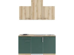 OPTIFIT Livorno290/Savona405 Miniküche 150 cm Wildeiche Nachbildung / Steingrün