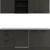 OPTIFIT Madrid420 Küchenzeile 210 cm ohne E-Geräte Anthrazit