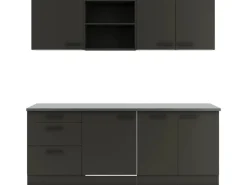 OPTIFIT Madrid420 Küchenzeile 210 cm ohne E-Geräte Anthrazit