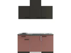 OPTIFIT Madrid420/Nizza407 Miniküche 150 cm Anthrazit / Rostrot