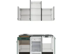 Optifit Miniküche KPMV 1501-9+ Madrid420/Verona405 Anthrazit/ Steingrün 150 cm
